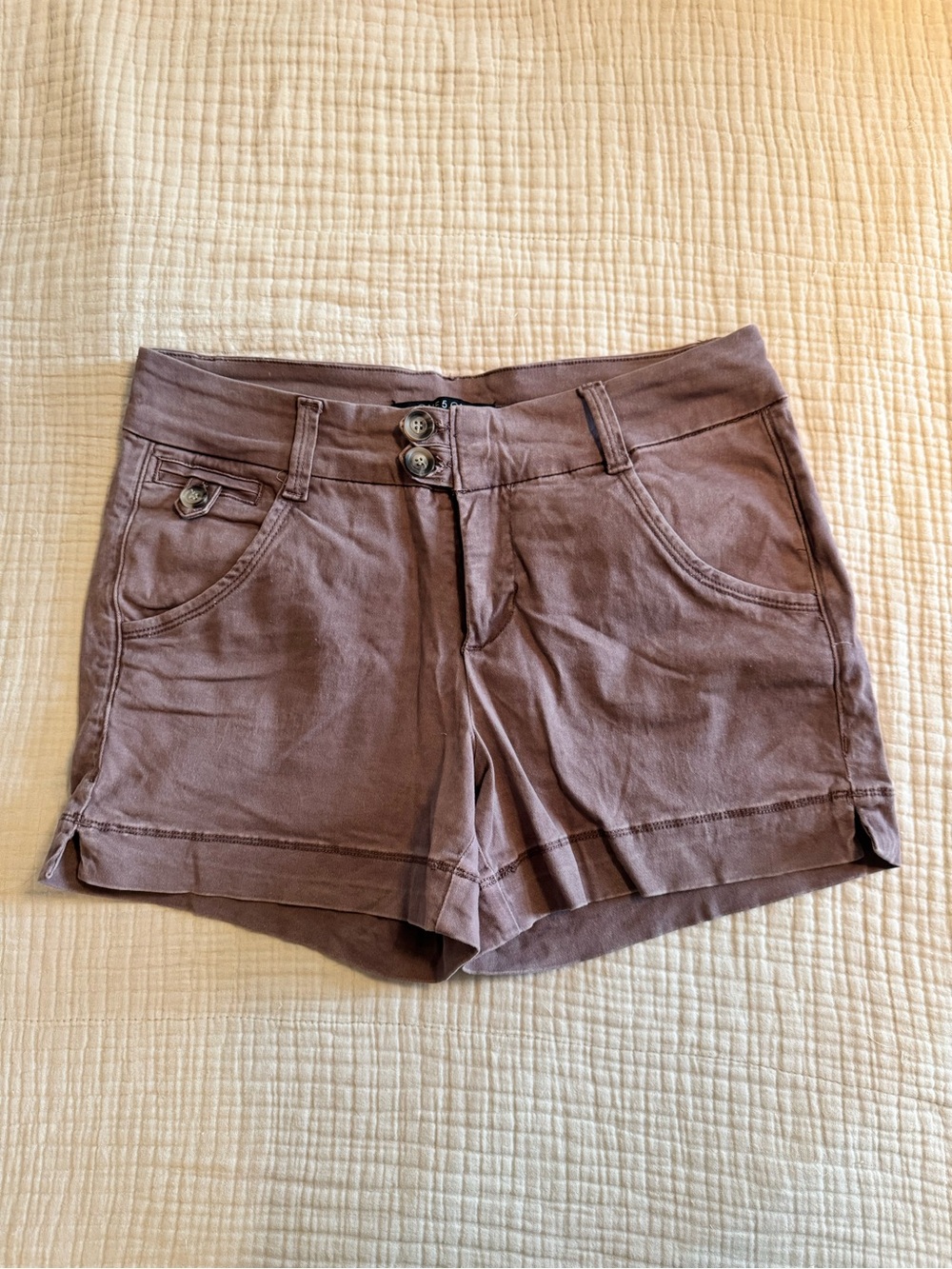 One 5 One - Women’s Casual Purple-Brown Stretch Shorts Size 12/31